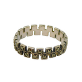 Sterling Silver Marcasite Double Row Squares Art Deco Ring Antique c1930 Size P