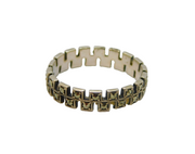 Sterling Silver Marcasite Double Row Squares Art Deco Ring Antique c1930 Size P