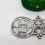 George IV Sterling Silver Shilling Coin Conversion Brooch Antique 1826
