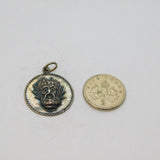 Sterling Silver CHIM Green Man Mask Form Disc Charm Pendant Vintage c1970s