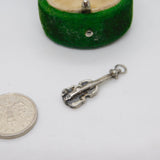 Sterling Silver Violin Instrument Charm Pendant Vintage c1970