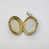 Sterling Silver Tartan Check Patterned Oval Locket Charm Pendant Vintage c1970