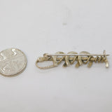 Sterling Silver, Horseshoe & Hunting Crop Stock Pin Brooch Vintage