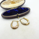 Sterling Silver Gilt Bi-Colour Hoop Earrings Vintage c1970