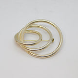 Sterling Silver Interlinked Graduating Circles Modernist Brooch Vintage c1990