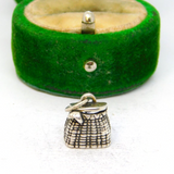 Sterling Silver Fish In Basket Charm Pendant Vintage c1970