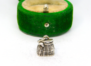 Sterling Silver Fish In Basket Charm Pendant Vintage c1970