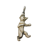 Sterling Silver Dancing Bear Charm Pendant Vintage c1970