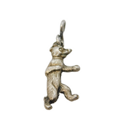 Sterling Silver Dancing Bear Charm Pendant Vintage c1970