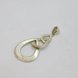 Sterling Silver Graduating Cut Out Peardrop Form Pendant Modern c1990s