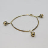 Sterling Silver Eastern Style Three Sphere Charms Bracelet Vintage c1970