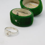 Sterling Silver Engraved Heart Signet Ring Vintage c1970 Size J 1/2
