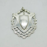 Victorian Sterling Silver Shield Form Fob Medal Antique 1893 Birmingham