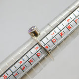 Sterling Silver Round Amethyst Stacking Band Ring Vintage c2000 Size P