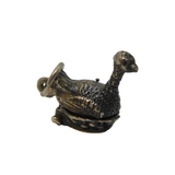 Sterling Silver Opening Golden Goose Charm Pendant Vintage c1970s