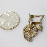 Sterling Silver Spinning Wheel Sewing Charm Pendant Vintage c1970