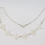 Sterling Silver Cable Link Butterfly Dress Necklace Vintage c2000