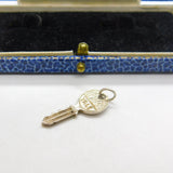 Sterling Silver Yale Door Key Charm Pendant Vintage c1970