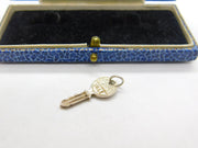 Sterling Silver Yale Door Key Charm Pendant Vintage c1970