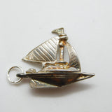Sterling Silver Little Ship Charm Pendant Vintage c1970