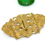 Victorian Austrian Gilt Metal Colourful Enamel Floral Nurses Buckle c1860 Antiqu