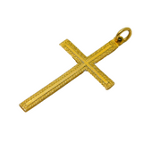 Art Deco 9ct Yellow Gold Patterned Cross Pendant Antique c1920s