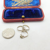 Sterling Silver Marital Ring Triplet Charm Pendant Vintage c1970