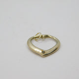 Sterling Silver Single Diamond Set Floating Heart Pendant Contemporary c2000s