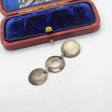 Sterling Silver Three Disc Drop Charm Pendant Vintage c1970