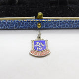 Sterling Silver & Enamel Isle of Man  Charm Pendant Vintage c1970