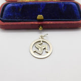 Sterling Silver Triskelion Symbol Charm Pendant Vintage c1970
