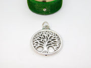 Sterling Silver Large Tree Of Life Disc Charm Pendant Vintage c1970