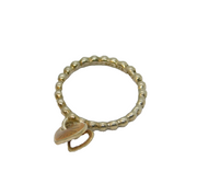 Sterling Silver Double Heart Charm Stacking Ring Vintage c2000 Size K 1/2