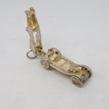 Sterling Silver Opening Motor Car Charm Pendant Vintage c1970