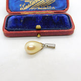 Sterling Silver Pearl Drop Charm Pendant Vintage c1970