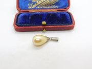 Sterling Silver Pearl Drop Charm Pendant Vintage c1970