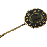 George III 9ct Yellow Gold, Black Enamel 'In Memory Of' Stick Pin Antique c1820