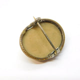Victorian Gilt Metal Mounted Carved Lava Classical Cameo Brooch Antique c1840