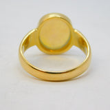 Victorian 18ct Yellow Gold & Cabochon Water Opal Dress Ring Antique c1890s