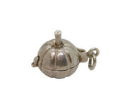 Sterling Silver Opening Pumpkin With Mouse Inside Charm Pendant Vintage c1970s