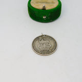 King George IV Sterling Silver Shilling Coin Fob Pendant Antique 1826