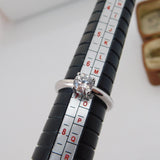 Sterling Silver Crystal Set Solitaire Ring Vintage c1970 Size N UK