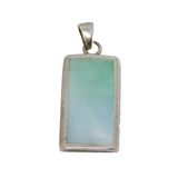 Sterling Silver Iridescent Shell Oblong Pendant Contemporary c1990s