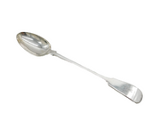 Victorian Sterling Silver Heraldic Crest Basting Spoon Antique c1880s
