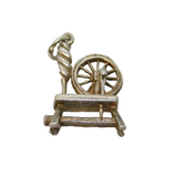 Sterling Silver Wool Spinning Wheel Charm Pendant Vintage c1970