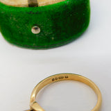 9ct Yellow Gold & 0.2ct Spinel Set Crossover Ring Vintage 1982 London
