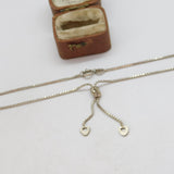 Sterling Silver Essential Box Chain Necklace with Knotted Design Vintage c1980