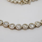 Sterling Silver & Paste Set Graduating Chain Necklace Vintage c1970s