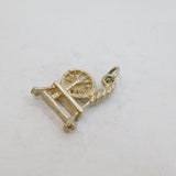 Sterling Silver Spinning Wheel Loom Charm Pendant Vintage c1970s