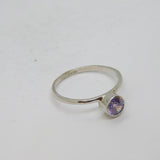 Sterling Silver Round Amethyst Stacking Band Ring Vintage c2000 Size P